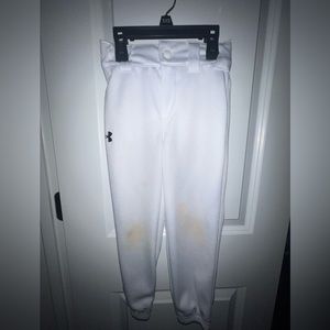 Boys Under Armor White Baseball Pants Size 5